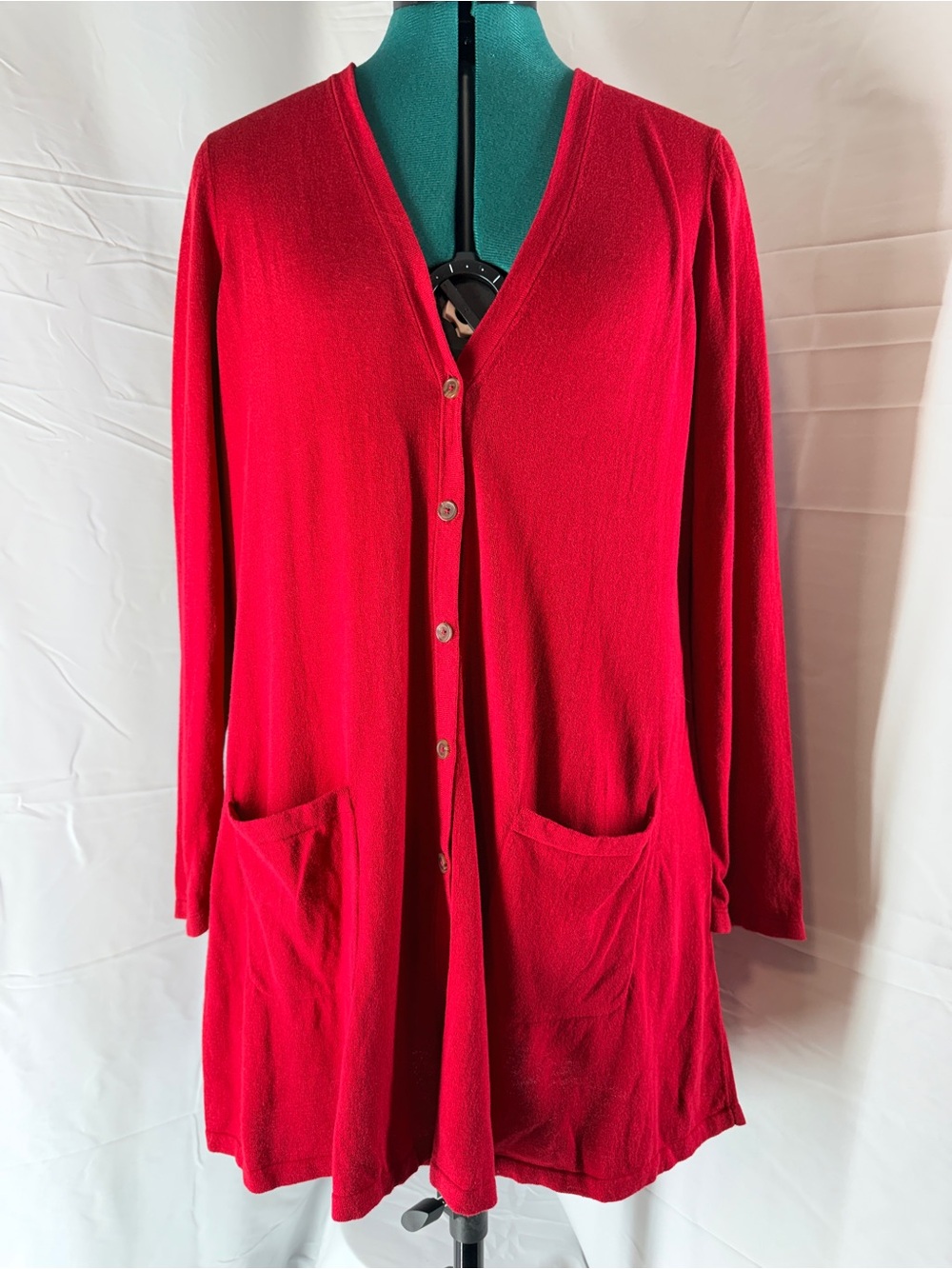 J. Jill Red Knit Cardigan